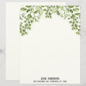Green Leaves and Berries Stationery Paper (正面/裏面)
