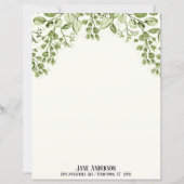 Green Leaves and Berries Stationery Paper (正面)
