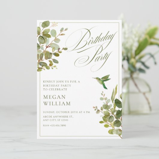 Green leaves birthday 招待状 (スタンド正面)