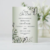Green Leaves Black Olive Elegant Wedding セーブザデート (スタンド正面)