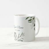 Green Leaves Black Olive Elegant Wedding Gift コーヒーマグカップ (正面右)