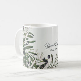 Green Leaves Black Olive Elegant Wedding Gift コーヒーマグカップ