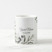 Green Leaves Black Olive Elegant Wedding Gift コーヒーマグカップ (中央)