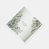Green Leaves Black Olive Elegant Wedding Party スタンダードランチョンナプキン (角)