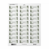 Green Leaves Black Olive Wedding Return Address ラベル (フルシート)