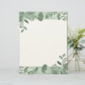 Green Leaves Border Stationery レターヘッド (スタンド正面)