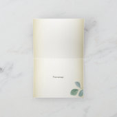 Green Leaves Flower Golden Frame Modern Wedding サンキューカード (内部)