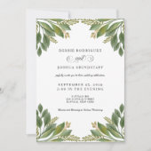 Green Leaves Greenery Wedding Invitation  招待状 (正面)