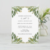 Green Leaves Greenery Wedding Invitation  招待状 (スタンド正面)