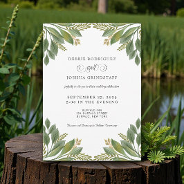 Green Leaves Greenery Wedding Invitation  招待状