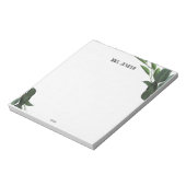 Green Leaves Minimalist Teacher Notepad ノートパッド (回転)