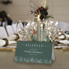 Green  Leaves Nature Inspired Wedding Place Card プレイスカード