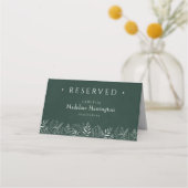 Green  Leaves Nature Inspired Wedding Place Card プレイスカード (正面)