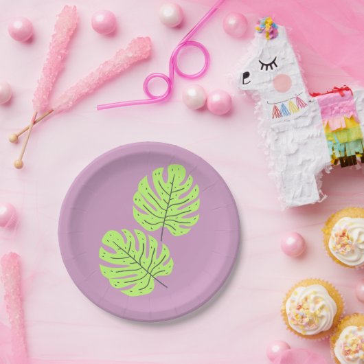 Green Leaves Paper Plates ペーパープレート (パーティー)