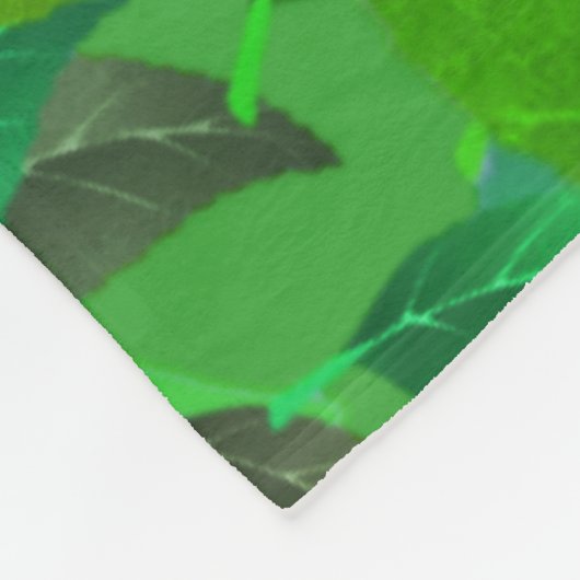 Green Leaves Pattern フリースブランケット (角)