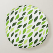 'Green Leaves' Pattern Pillow ラウンドクッション (裏面)