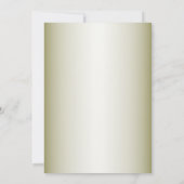 Green Leaves Pink Floral Golden Geometric Wedding 招待状 (裏面)