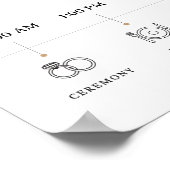 Green Leaves Wedding Welcome & Timeline Poster ポスター (角)