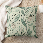 Green Leaves Whimsical Botanical Greenery  クッション (ブランケット)
