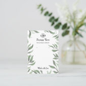 Green Leaves White Jewelry Earrings Display Card 名刺 (スタンド正面)