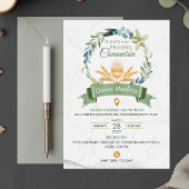 Green Leaves Wreath First Holy Communion Catholic 招待状