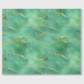 Green Leopard Agate | Glam Abstract Jungle ラッピングペーパー (フラット)