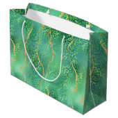 Green Leopard Agate | Glam Abstract Jungle ラージペーパーバッグ (裏面アングル)