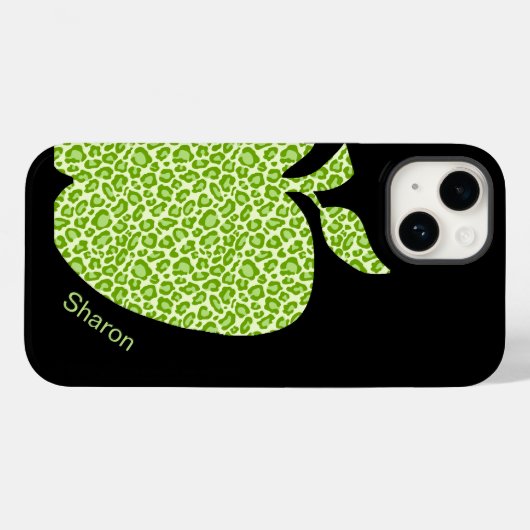 Green Leopard Print Apple先生 Case-Mate iPhoneケース (裏面 (横))