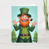 Green Leprechaun Irish Luck Card カード (正面)