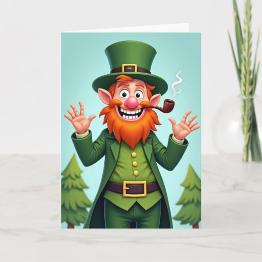 Green Leprechaun Irish Luck Card カード (正面)