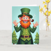 Green Leprechaun Irish Luck Card カード (黄色い花)
