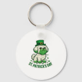 Green Leprechaun Shih Tzu St.Patrick's Day キーホルダー (正面)