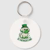 Green Leprechaun Shih Tzu St.Patrick's Day キーホルダー (裏面)