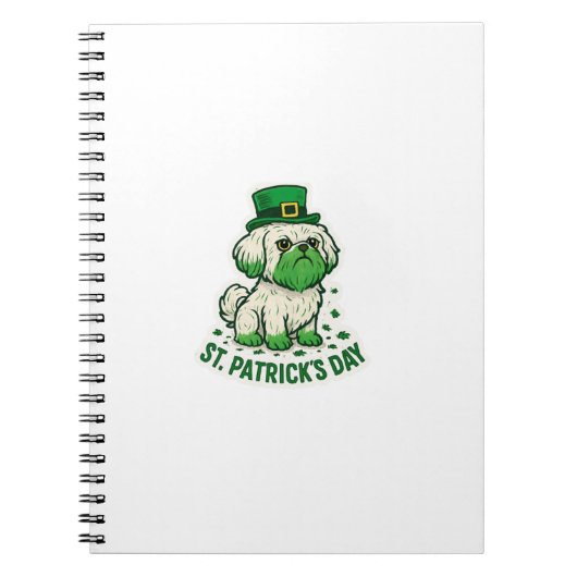 Green Leprechaun Shih Tzu St.Patrick's Day ノートブック (正面)