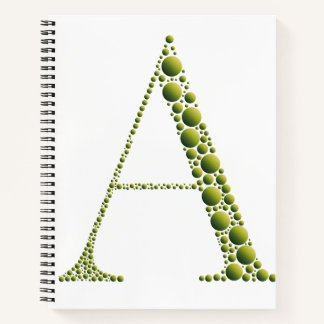 Green Letter A Journal – MinimalAesthetic Notebook ノートブック
