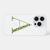 Green Letter A – Minimal Monogram Phone Case Desig iPhoneケース (裏面横)