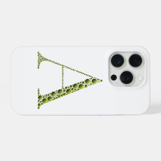 Green Letter A – Minimal Monogram Phone Case Desig iPhoneケース (裏面横)