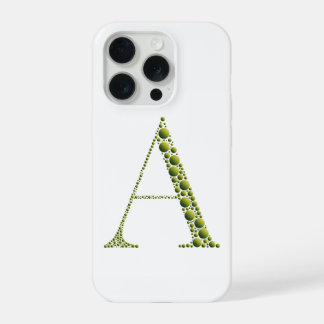 Green Letter A – Minimal Monogram Phone Case Desig iPhone 15 Proケース