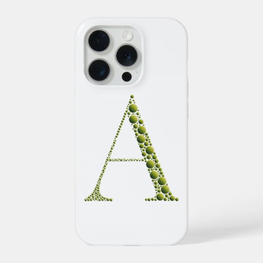 Green Letter A – Minimal Monogram Phone Case Desig iPhoneケース (裏面)
