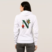 Green Letter N Festive Holiday Zip-Up Hoodie パーカ (裏面フル)