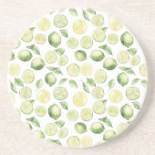 Green Limes Leaves Fruit コースター (正面)