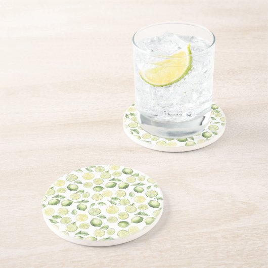 Green Limes Leaves Fruit コースター (側面)