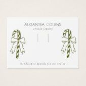 Green Line Art Candy Cane & Bow Hairclip Display (正面)