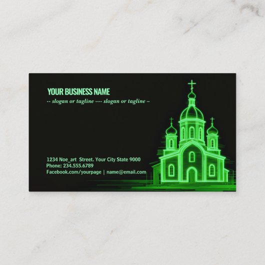 Green Line Art Church on Black 名刺 (裏面)
