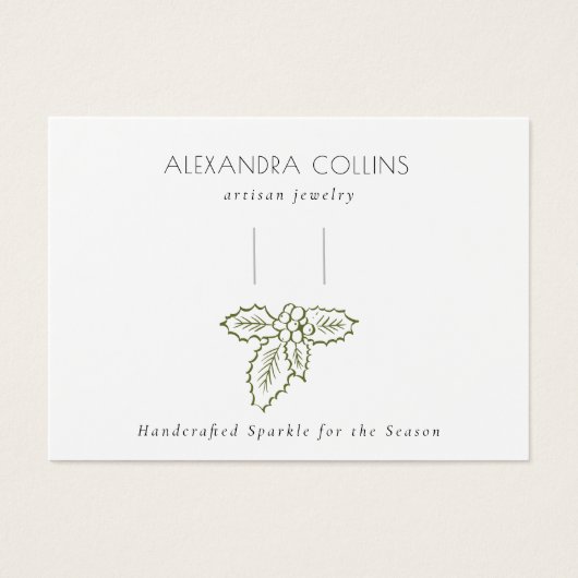 Green Line Art Festive Holly Branch Hairclip  (正面)