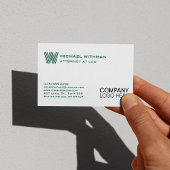 GREEN LINE MONOGRAM  BUSINESS LOGO PROFESSIONAL 名刺