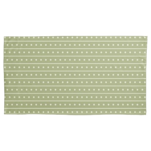 Green Lines and Circles Pattern Pair Of Pillowcase 枕カバー (正面左)