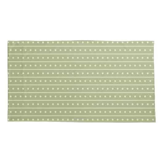 Green Lines and Circles Pattern Pair Of Pillowcase 枕カバー (裏面-左)