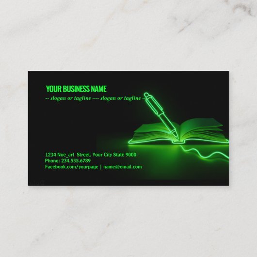 Green Lines of Creation: Pen and Book 名刺 (裏面)