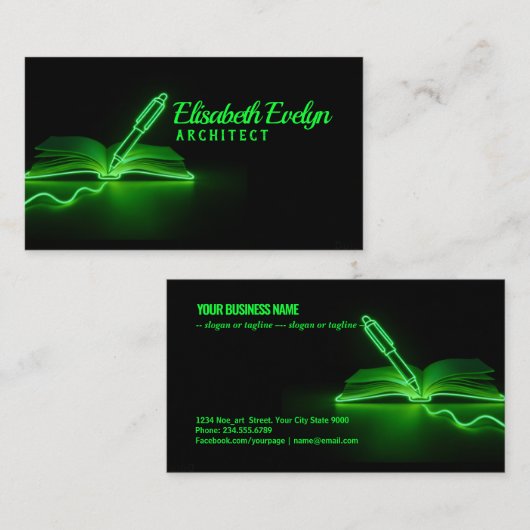 Green Lines of Creation: Pen and Book 名刺 (正面/裏面)